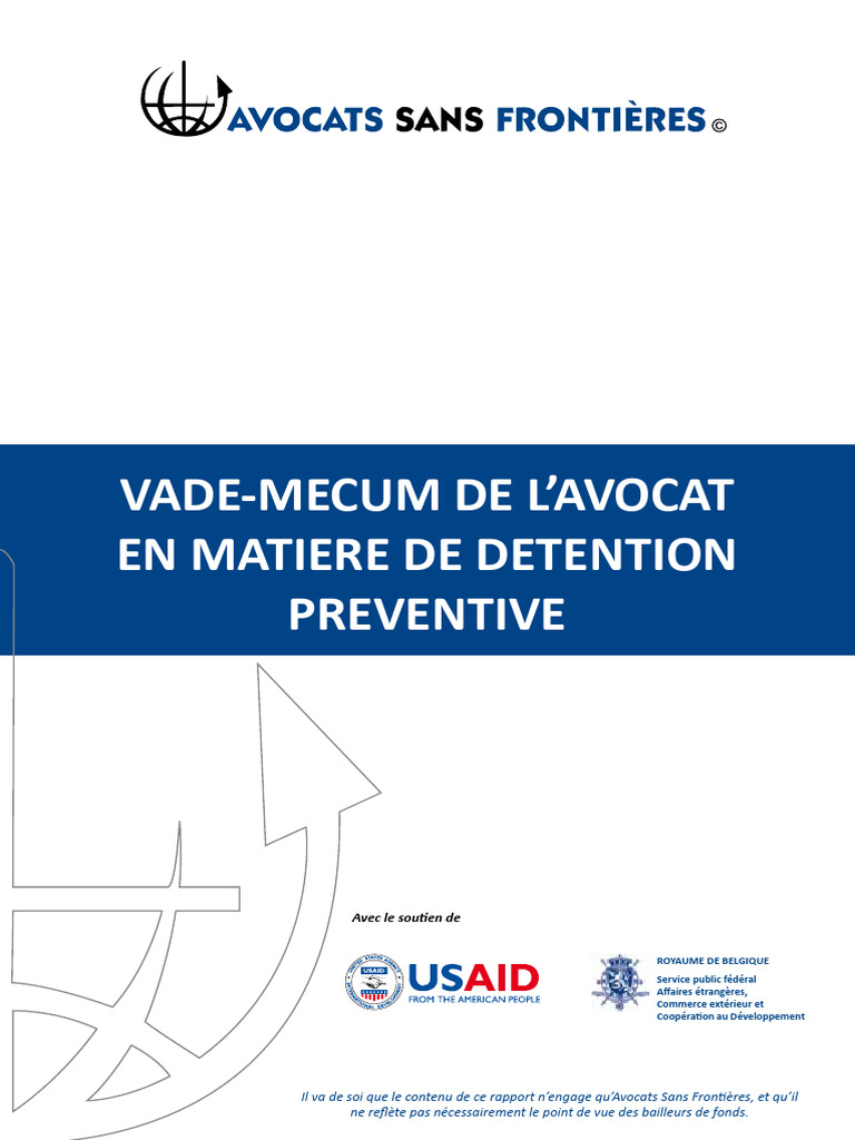 Guide sur la Détention Préventive en RDC | PDF | Avocat | Loi publique