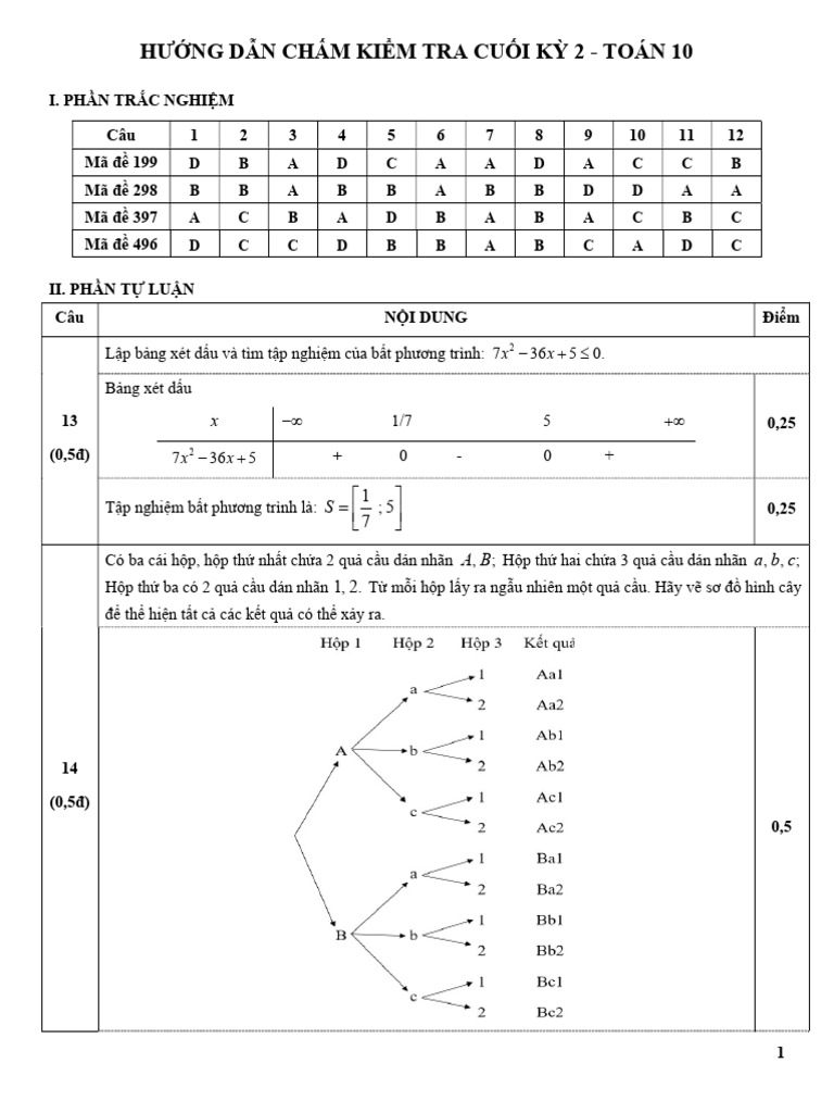 HDC KTCK2 Toan 10 | PDF