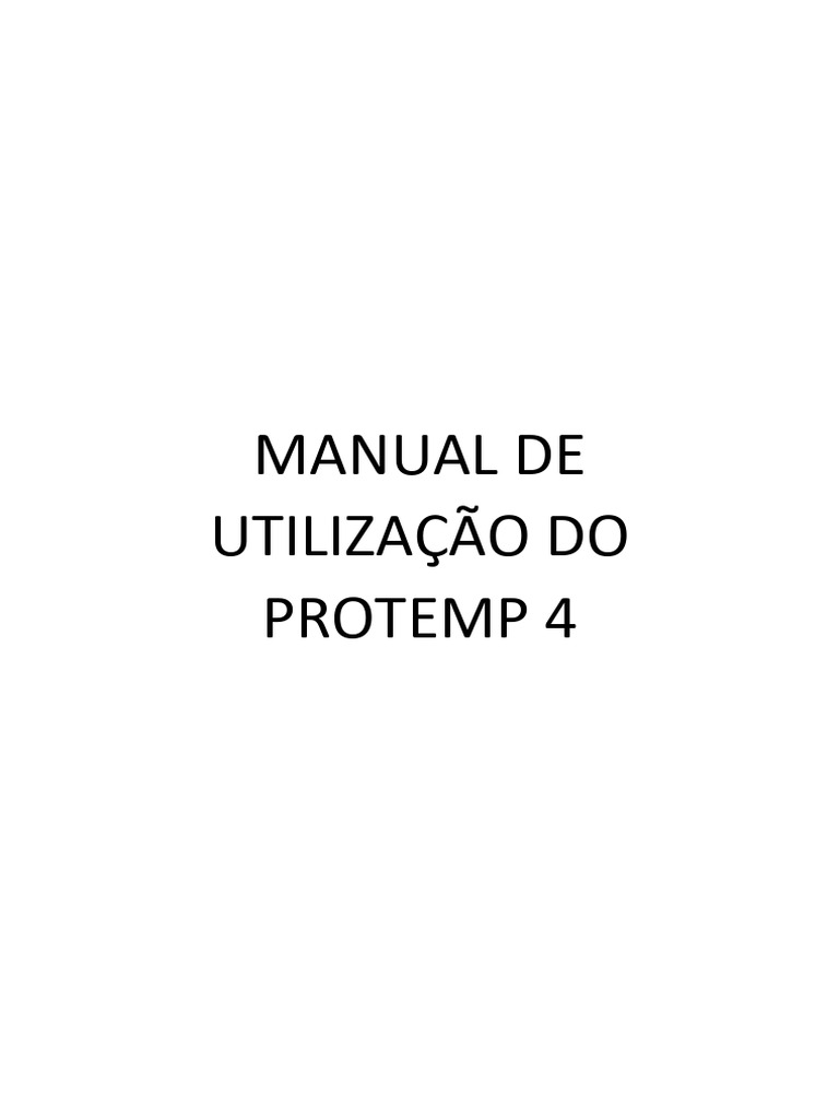 Manual de Uso do Protemp 4 | PDF | Informática | Ciência da Computação