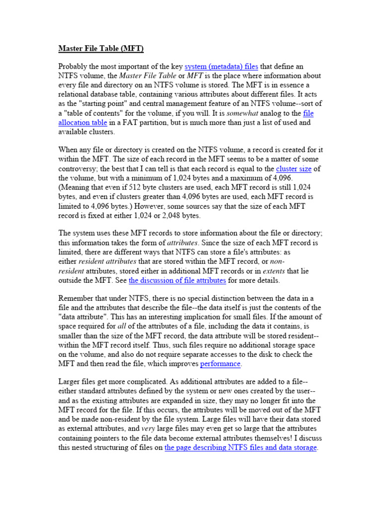 Master File Table | Download Free PDF | Computer File | Data