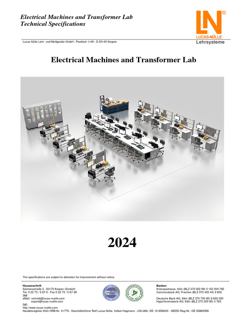 Electrical Machines And Transformer Lab Catalogue Pdf Electric