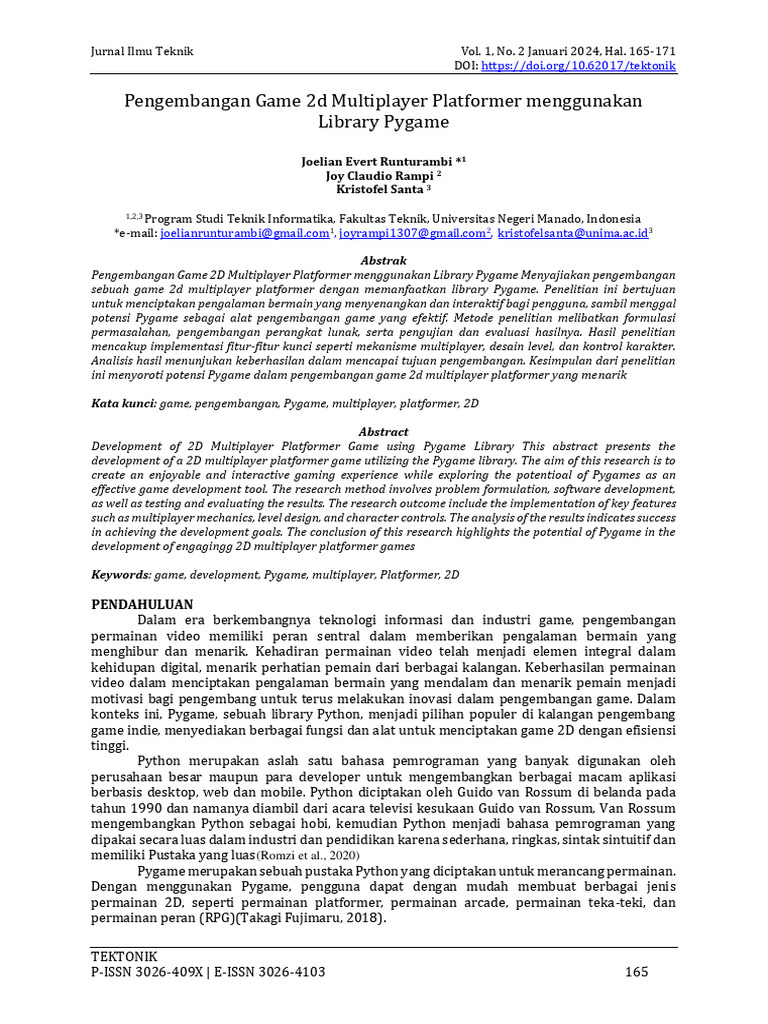 Game 2D Multiplayer dengan Pygame | PDF