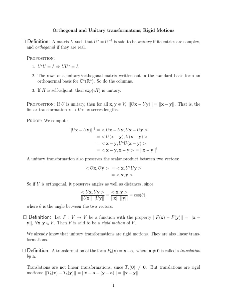 Rigid motions pdf basis linear algebra vector space