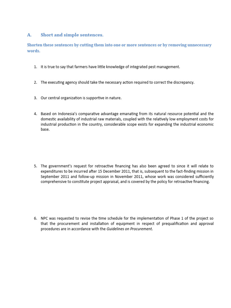 1 Effective Business Writing Exercises Download Free PDF Economies