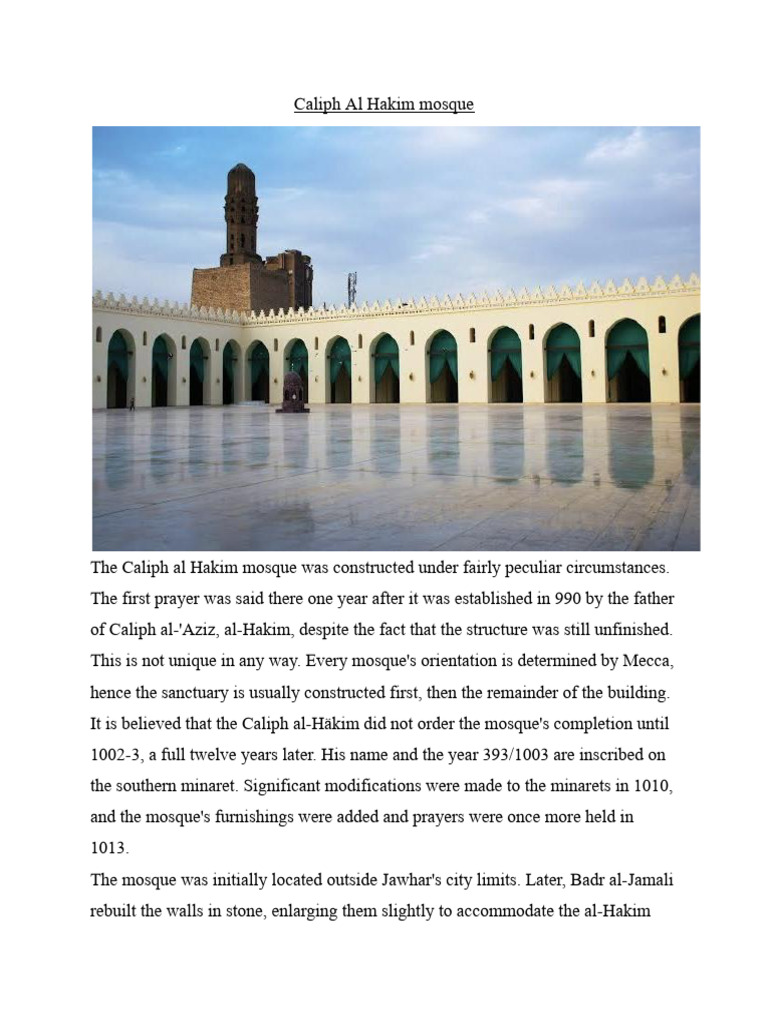Al-Hakim Mosque: History and Architecture | PDF | Mosque