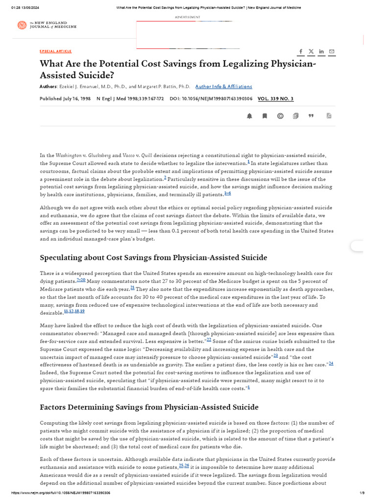 What Are The Potential Cost Savings From Legalizing Physician-Assisted ...