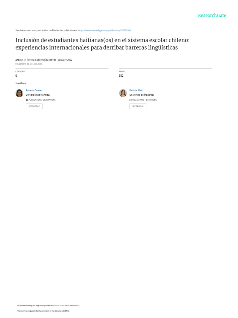 Inclusi n de estudiantes haitianas os en el sistema escolar chileno