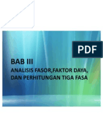 Analisis Fasor, Faktor Daya Dan Perhitungan Tiga Fasa