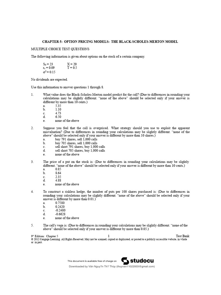 Ch ng 5 download free pdf greeks finance black scholes model