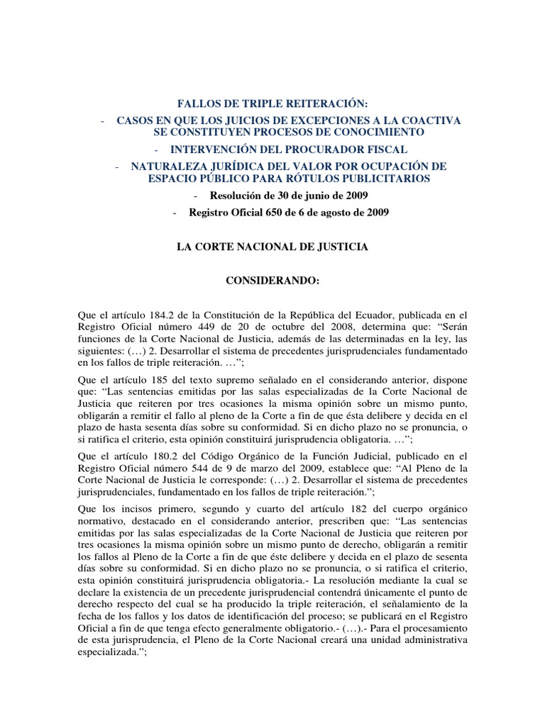 17 Triple Reiteracion - Juicio Excepciones, IMPROCEDENCIA de CASACIÓN ...