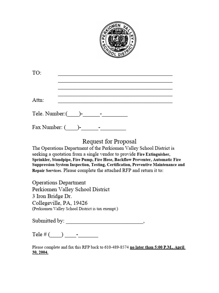 RFP for Fire Safety System Services | PDF | Fire Sprinkler System ...