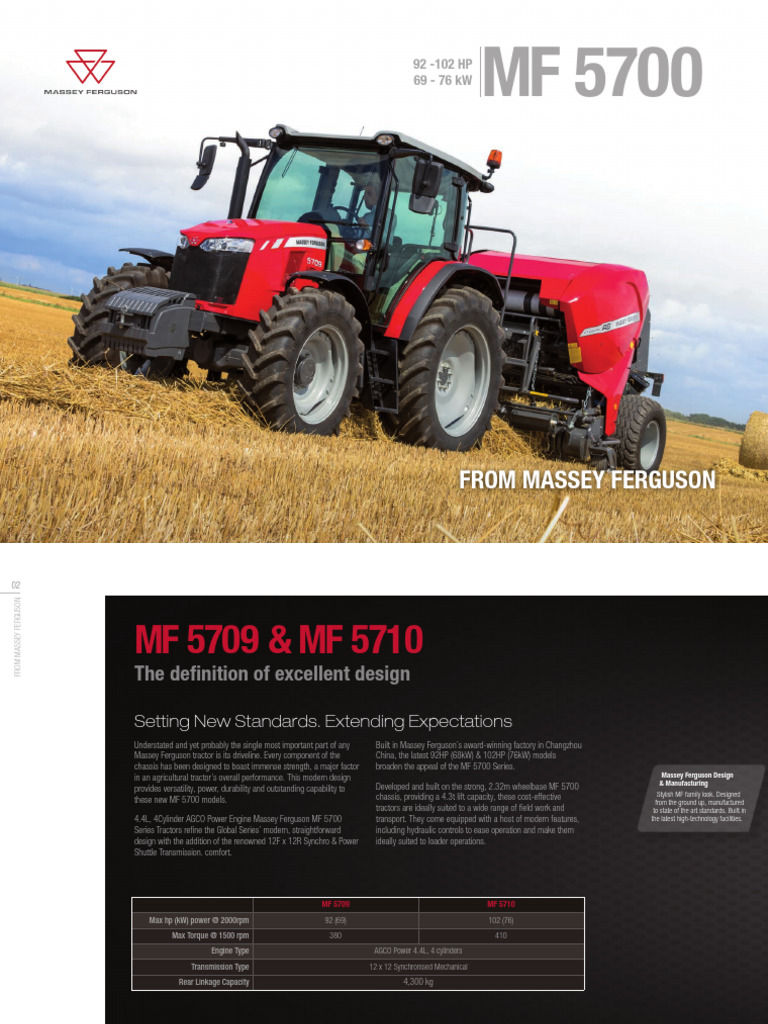 Massey Mf 5700-Brochure | Download Free PDF | Tractor | Manufactured Goods