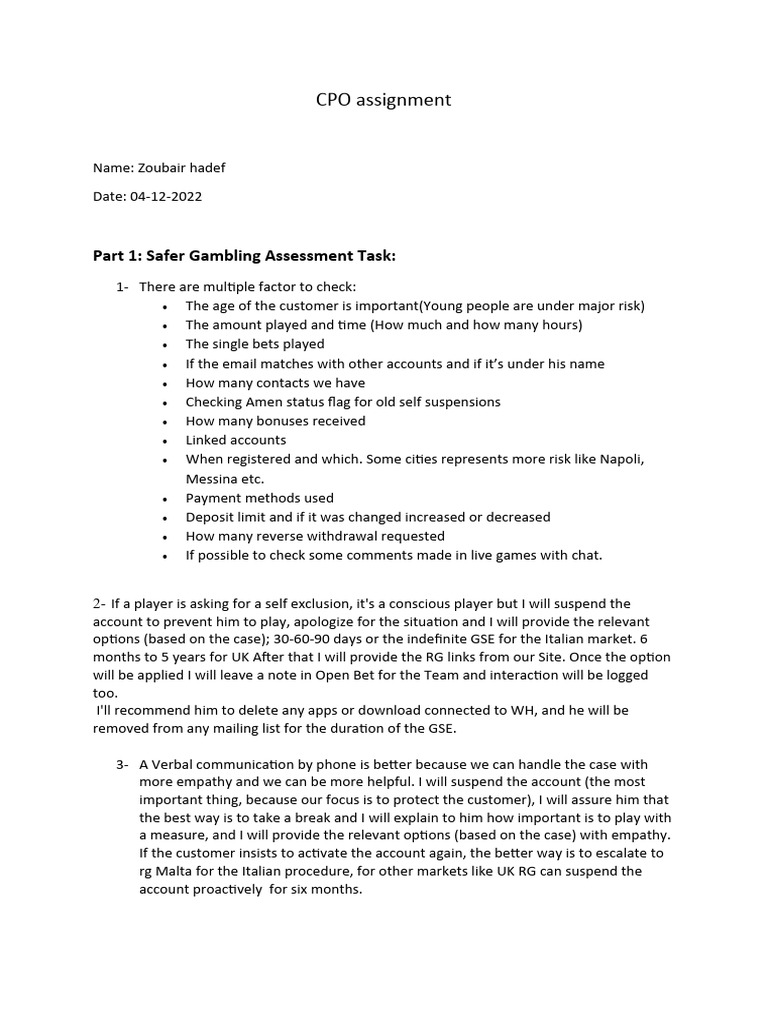 8931692168272990111cpo Assignment | PDF | Gambling | Cyberspace