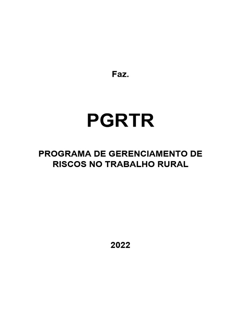 Programa de Gerenciamento de Riscos Rural | PDF