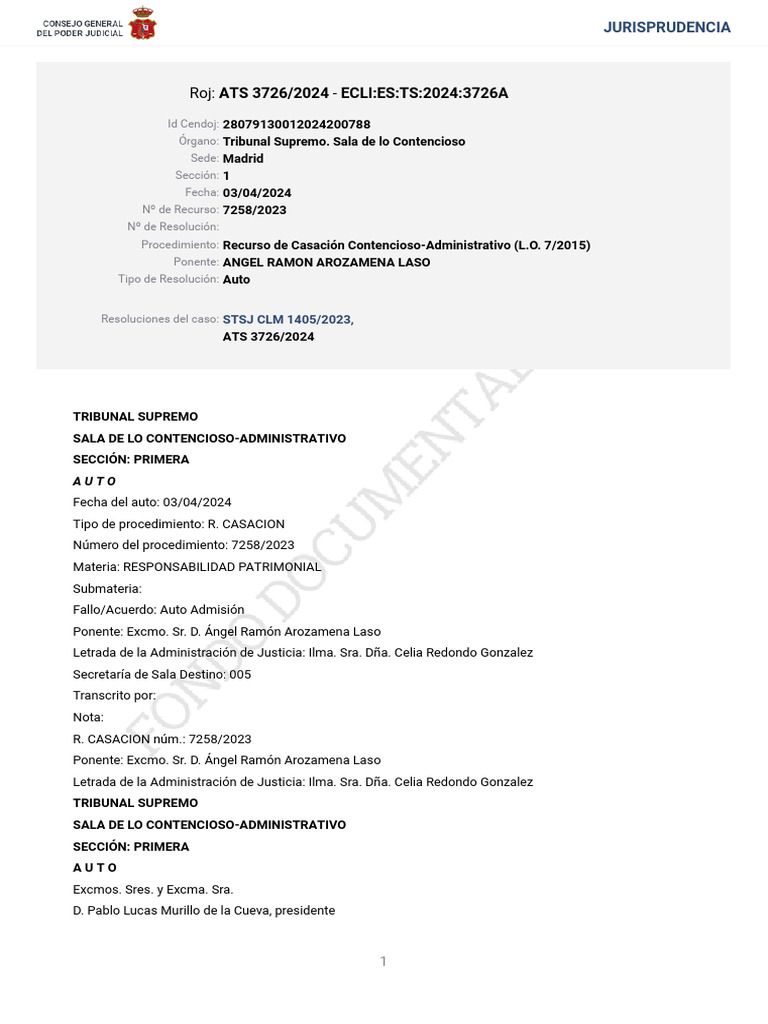 Ats 3726 2024 | PDF | Sentencia (ley) | Caso de ley