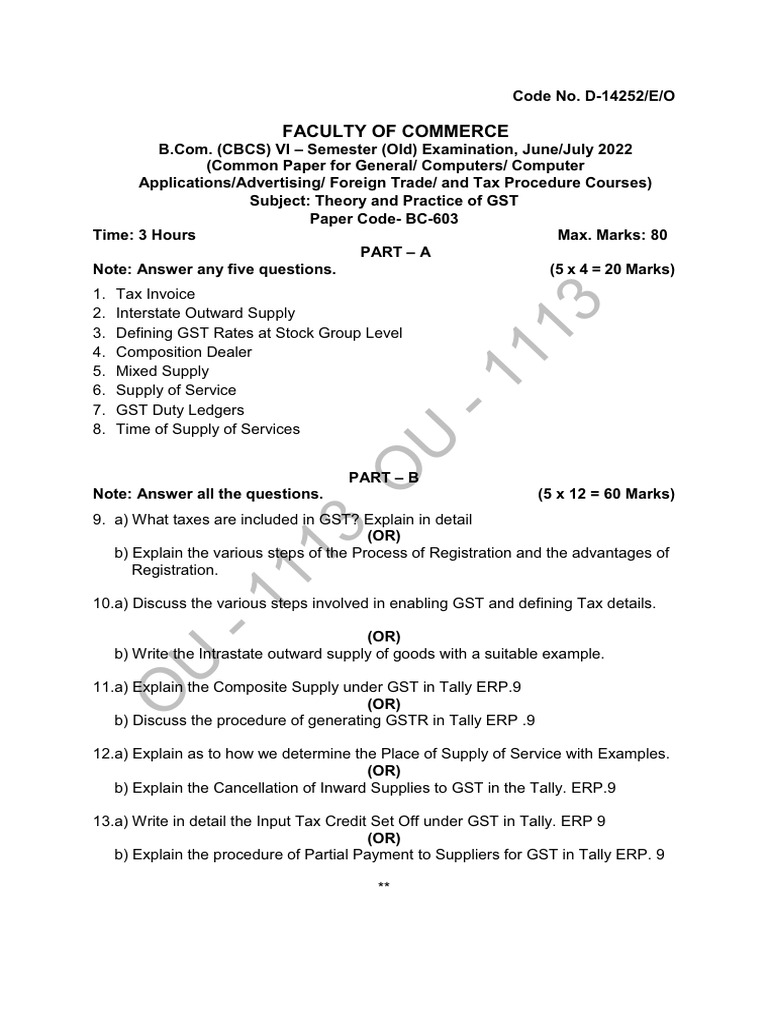 Theory and Practice of GST Exam Guide | PDF | Taxes | Receipt
