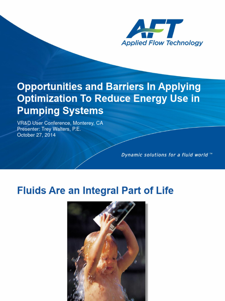 Opportunities and Barriers In Applying Optimization To Reduce Energy Use in Pumping Systems