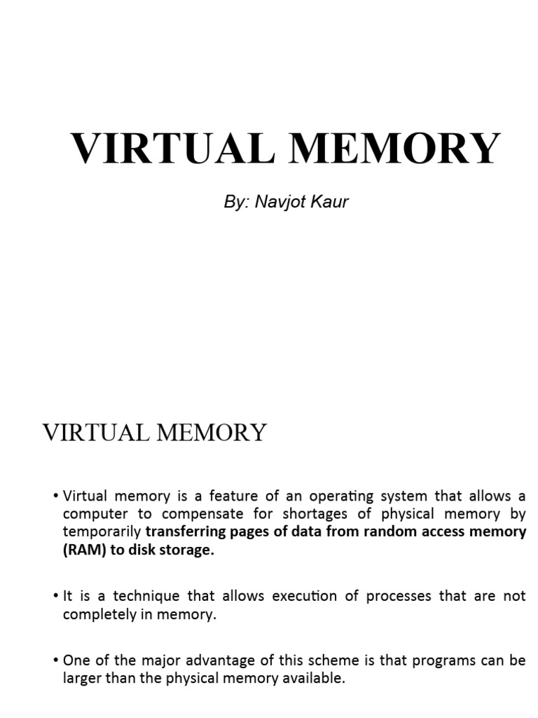 Lecture virtual memory unit 5 pdf computer data storage process