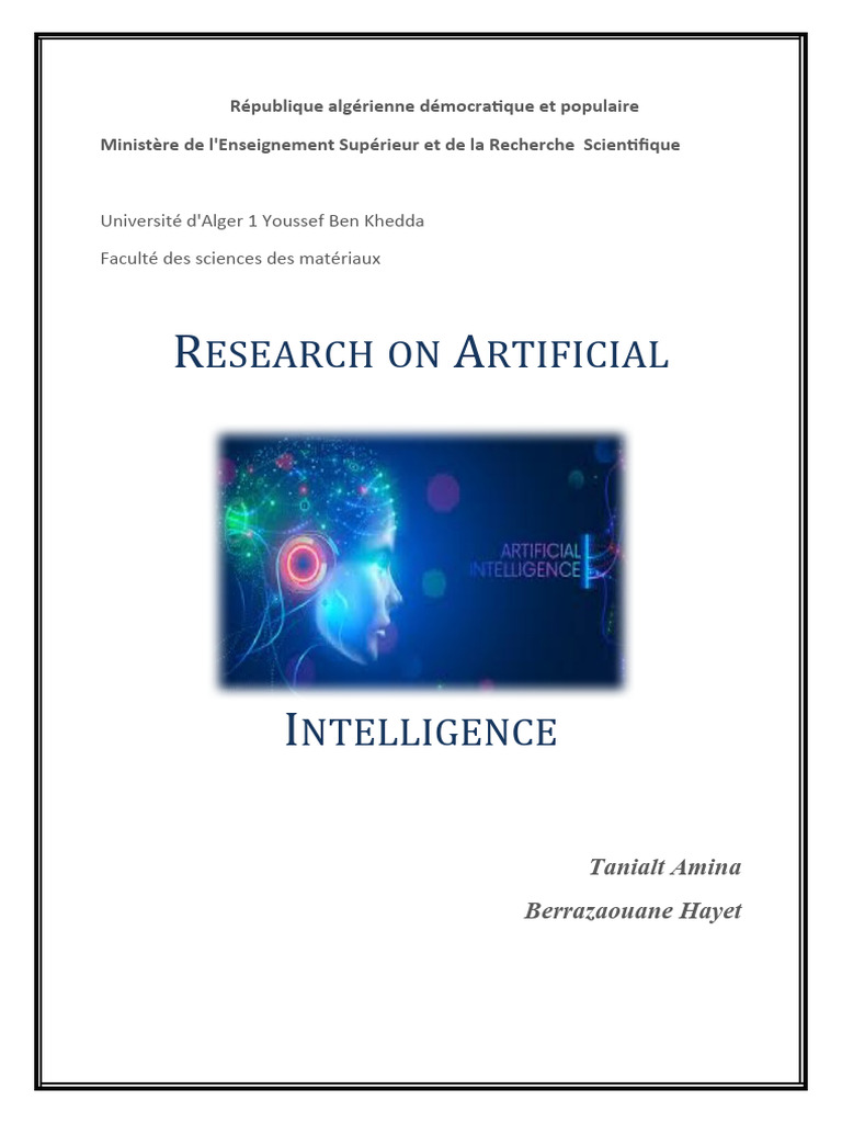 GOOGLE SCHOLAR ARTIFICIAL INTELLIGENCE DEFINITION intelligence overview