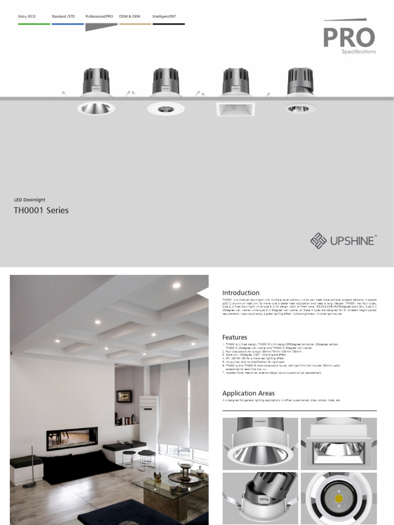 TH0001 Modular LED Downlight Series | PDF | Lighting | Manufactured Goods