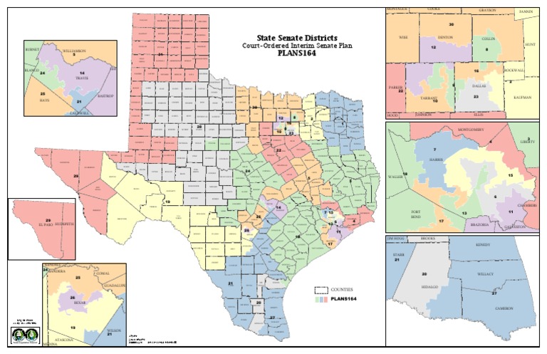 Court Sanctioned State Senate Map | PDF | Texas Revolution | Texas