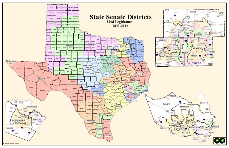 Texas Senate Districts Map 2011-2012 | PDF