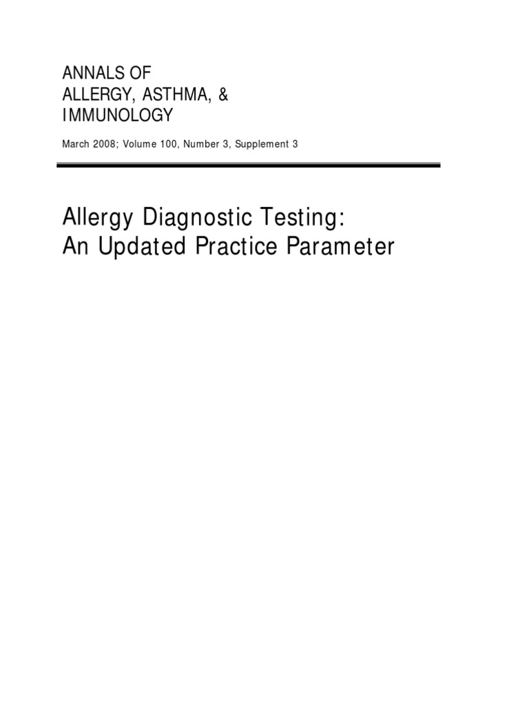 Allergy Diagnostic Testing | PDF | Allergy | Allergen