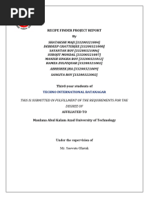 Recipe Finder Report