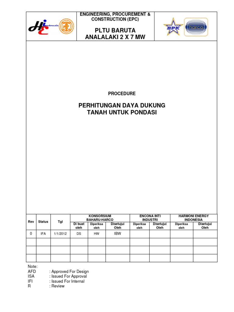 Perhitungan Daya Dukung Tanah Untuk Pondasi 1 Pdf