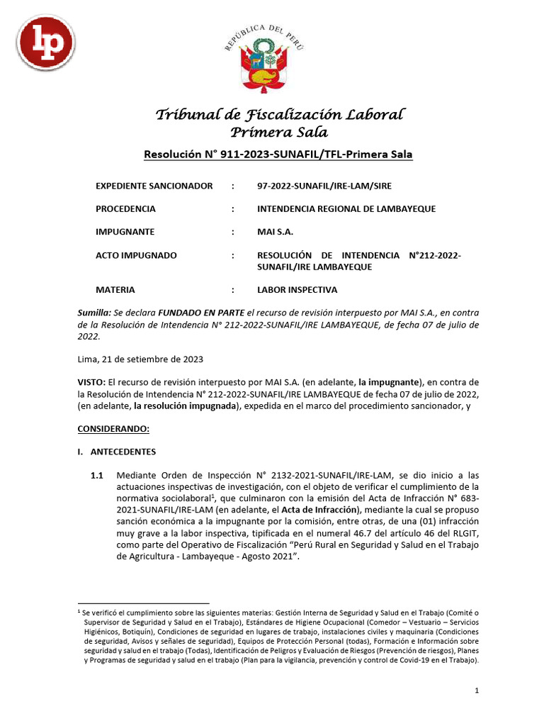 ¿Qué Es Una Medida de Requerimiento (Resolución 911-2023-SunafilTFL