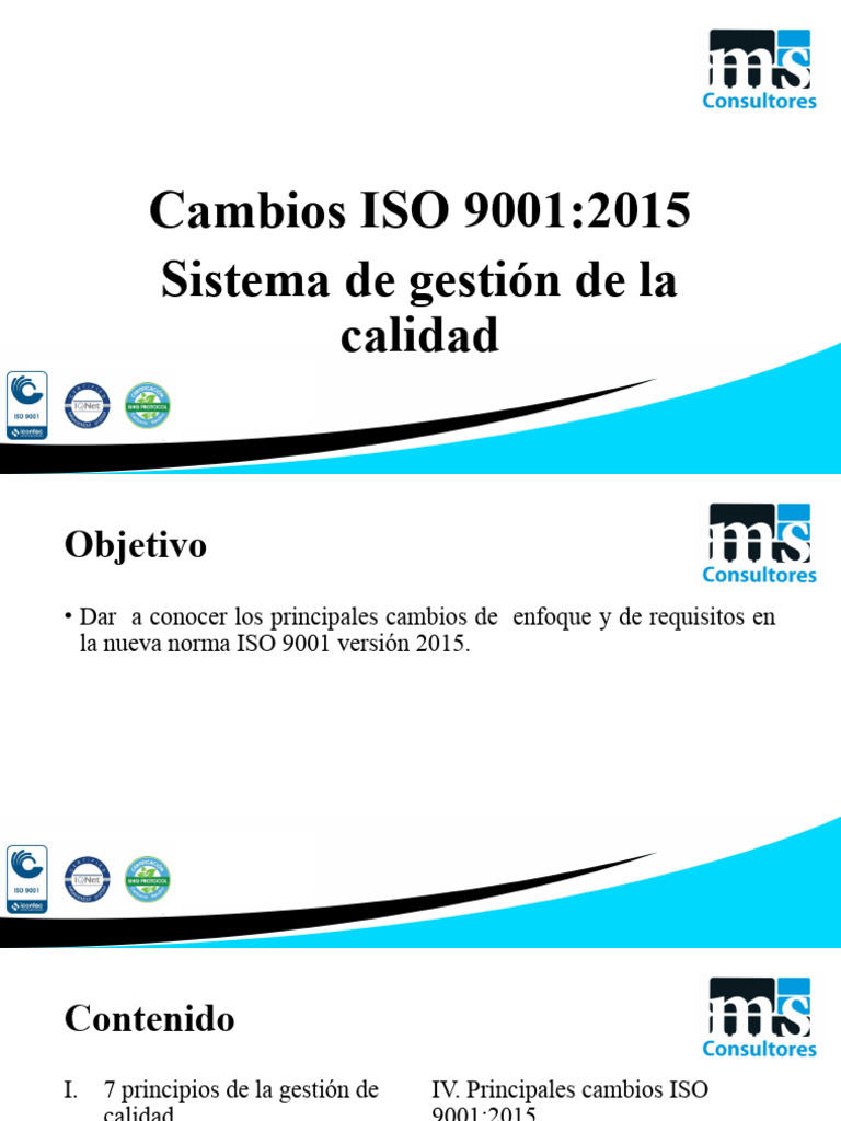 Cambios Iso 9001 2015 Gic | PDF | Sistema de manejo de calidad ...