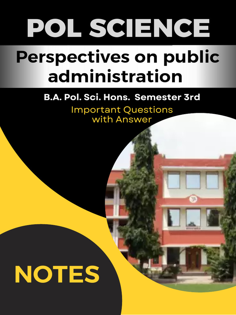 Perspectives on Public Administration Notes | PDF | Governance | Good ...