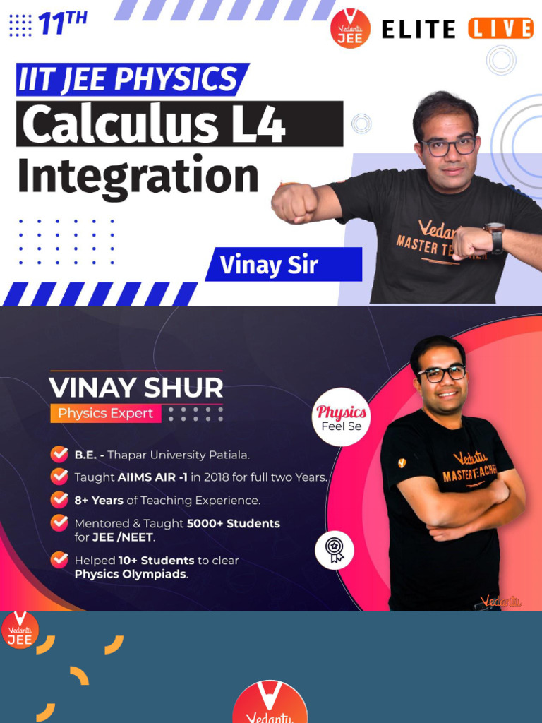 13 05 2021+Calculus+L4+Integration+Vinay+Sir+Physics+11th+Elite+Live ...