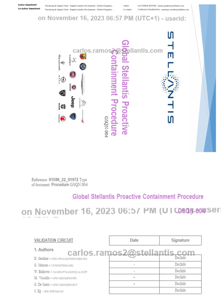 Stellantis Proactive Containment Guide | PDF | Supply Chain ...