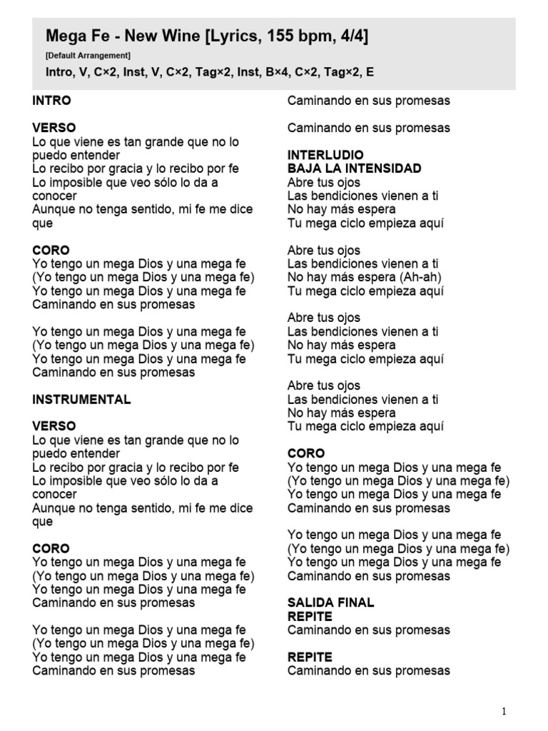 Mega Fe - Letra y Acordes | PDF | Relaciones personales, crianza y ...