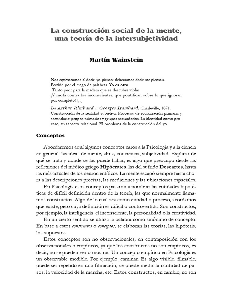 Semana 04A Wainstein - Escritos de Psico Logía Social Pp. 13-36 | PDF ...