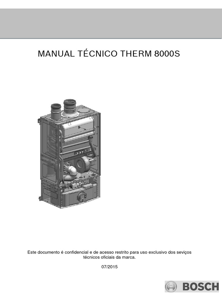 Manual Técnico do Bosch Therm 8000S | PDF | Combustão | Motores