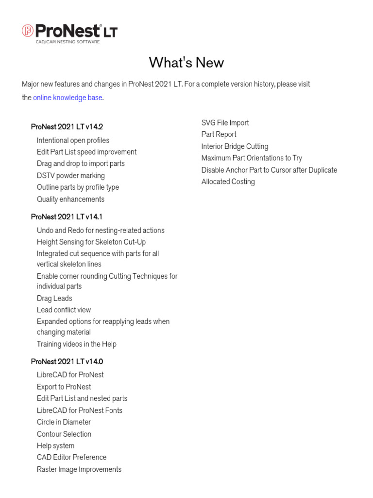 ProNest LT 2021 v14.2 Features Overview | PDF | 64 Bit Computing ...