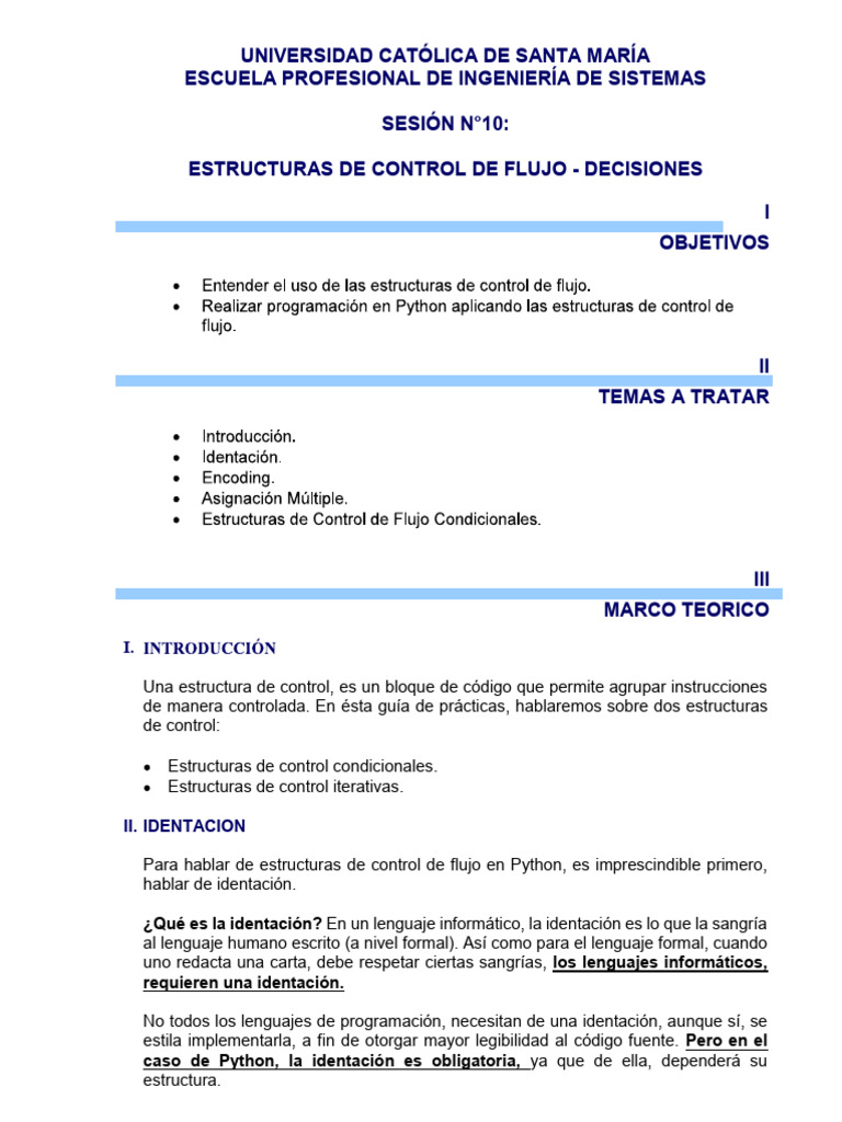 Identación y Control de Flujo en Python | PDF | Lenguaje de ...