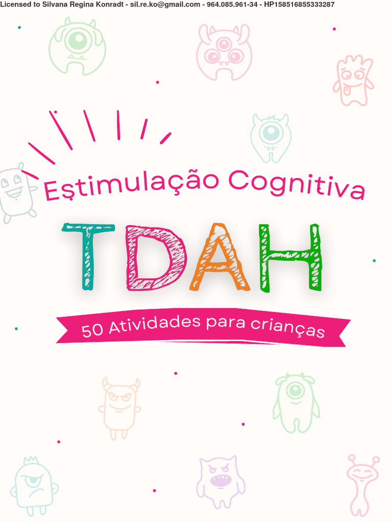 TDAH 50 atividades cognitiva | Download grátis PDF | Atenção