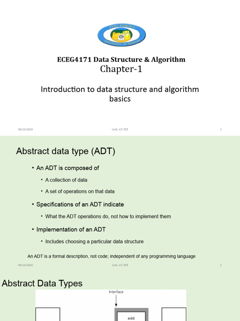 CHAPTER 1 Introduction To ADT and Algorithm Analysis Basics | PDF ...