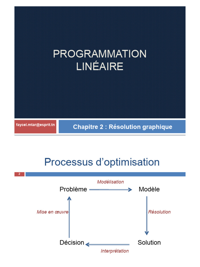 Résolution graphique en programmation linéaire | PDF | Optimisation ...