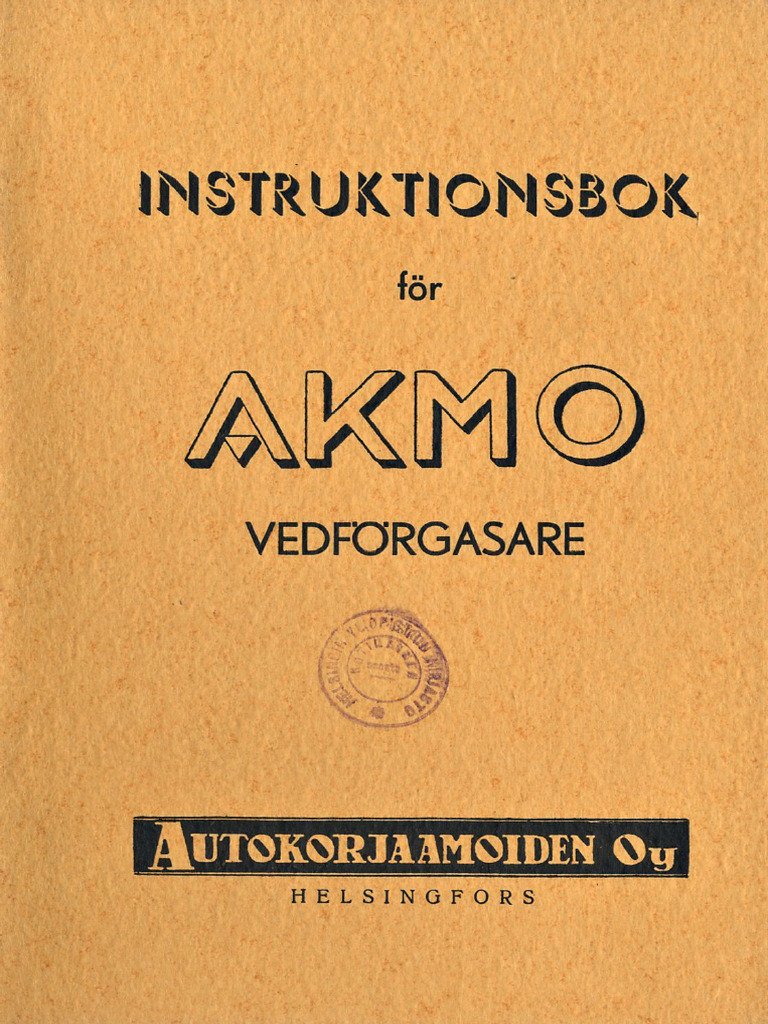 Instruktionsbok För Akmo Vedförgasare | PDF