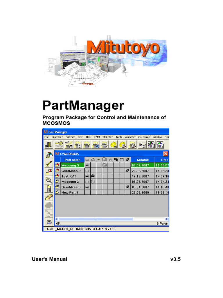 PartManager User Manual v3.5 | PDF | Window (Computing) | Menu (Computing)