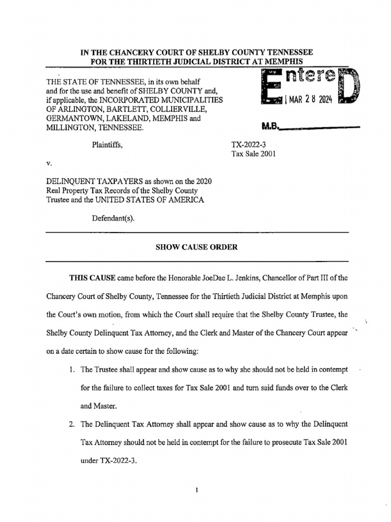 Case Documents - Case Id TX-2022 - Docket Code Show Cause Order Sale ...