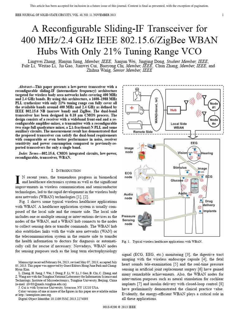 A Reconfigurable Sliding IF Transceiver | PDF | Electronic Filter ...