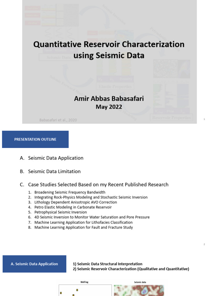 Quantitative Reservoir Characterization Using Seismic Data Pdf