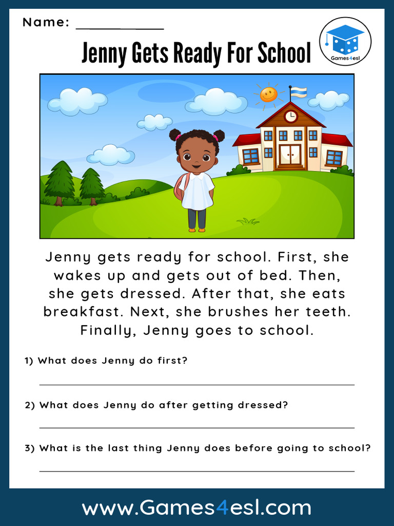 Jenny's Morning Routine Comprehension | PDF