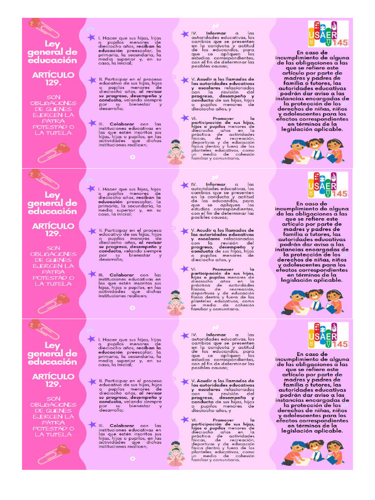 Articulo 129 LEY DE EDUCACIÓN | PDF