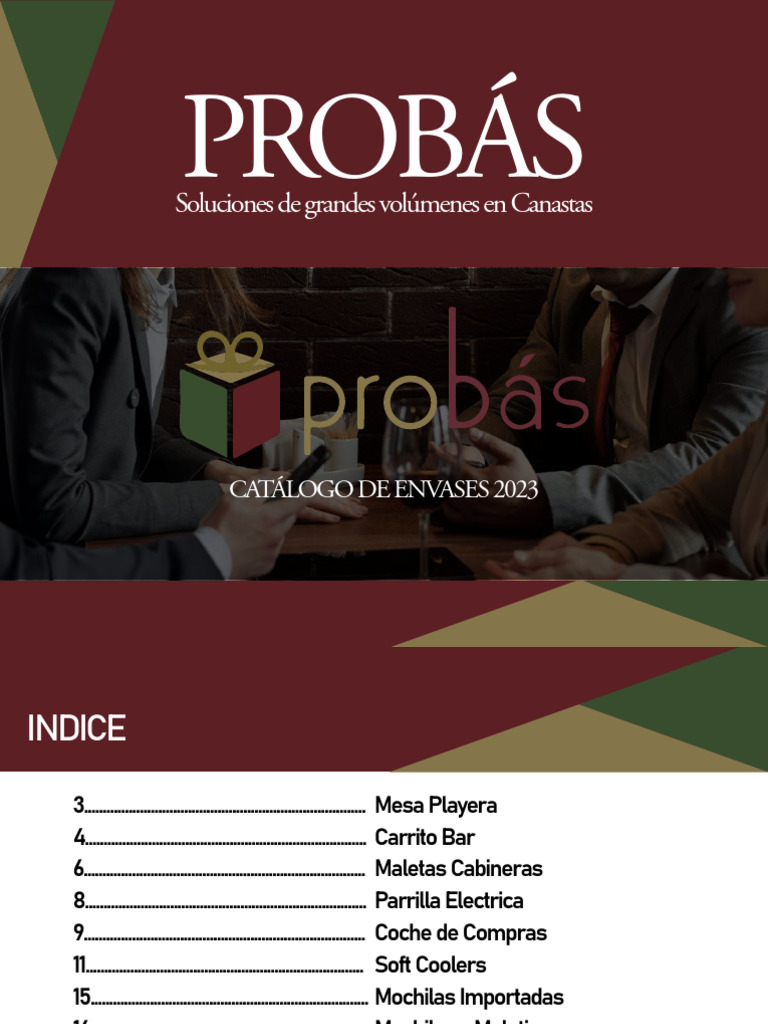 Catálogo de Envases 2023: Probas Sac | PDF